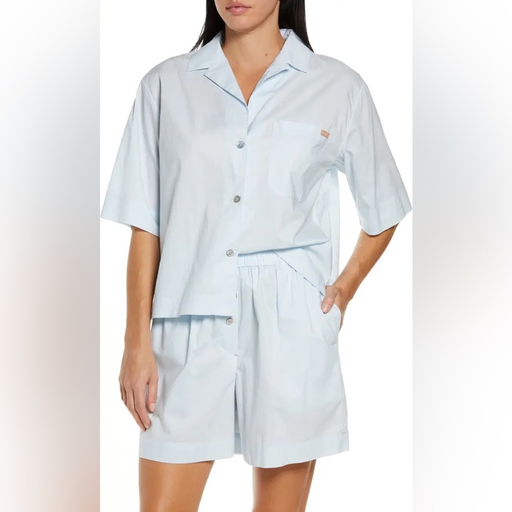 NWT Lunya Airy Cotton Short Sleeve Pajama Set in Blue (size S)